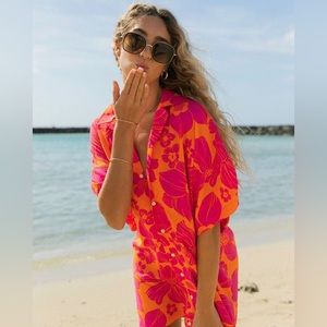 XIX Palms button down shirt dress